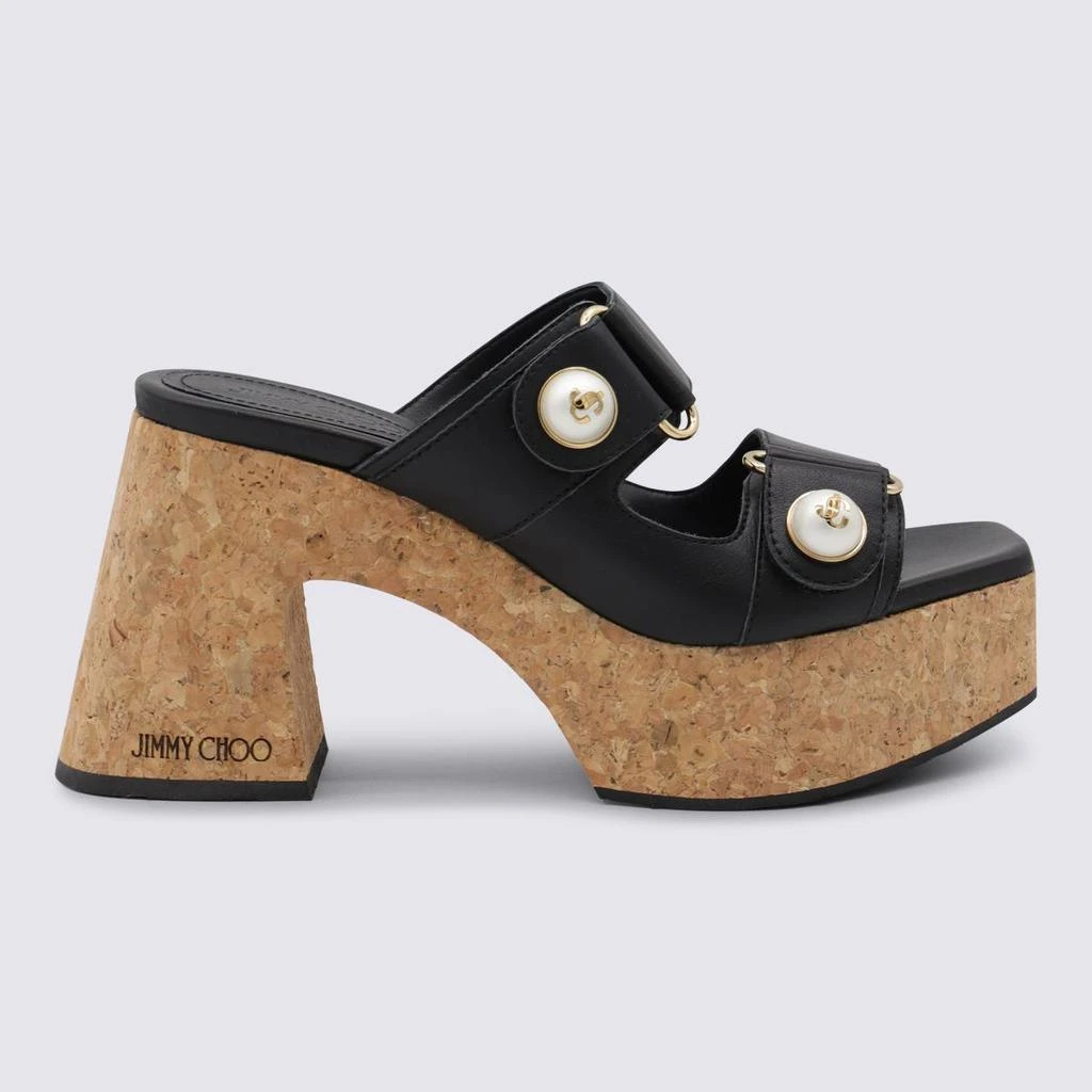 Jimmy Choo Jimmy Choo Black Leather Sandals 1