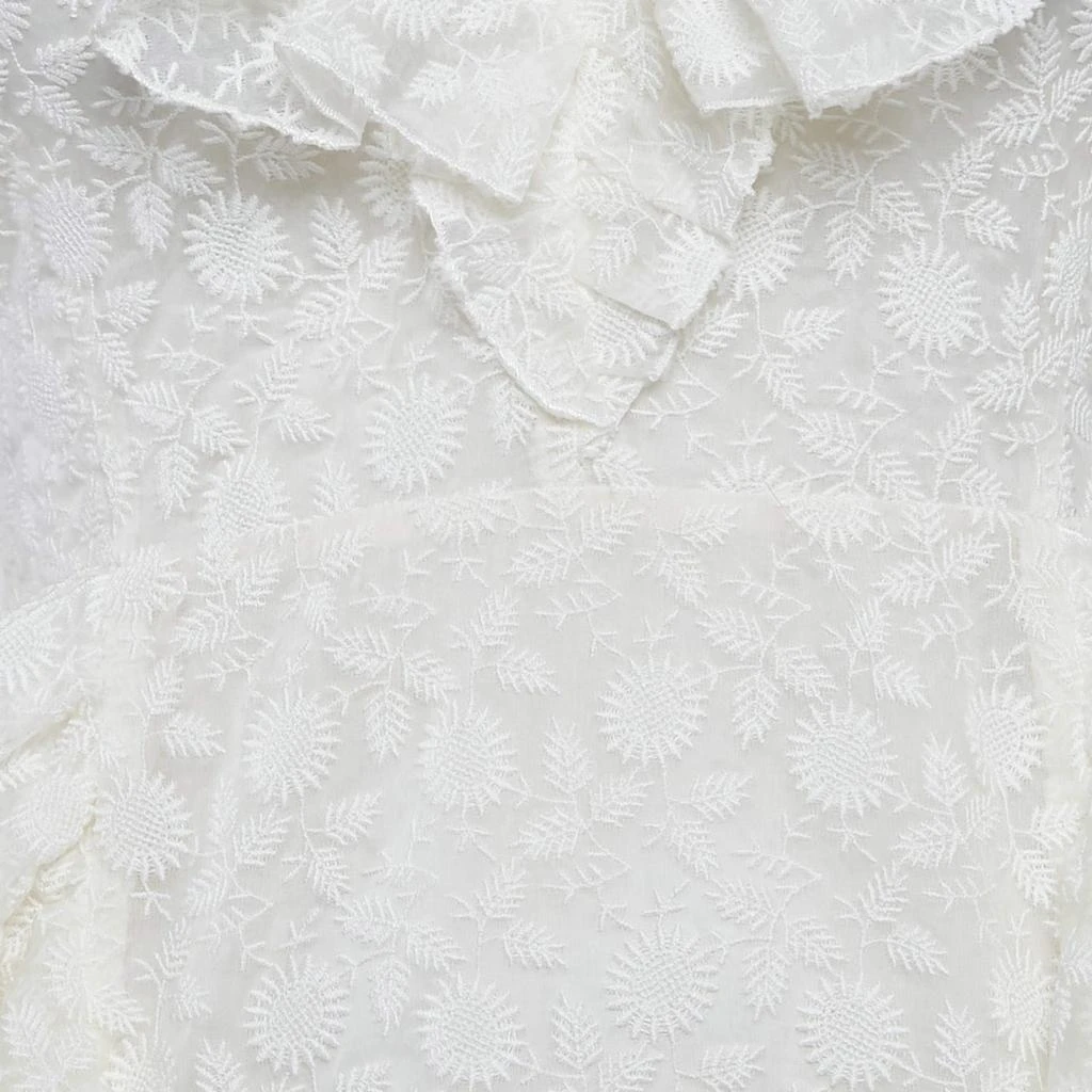 Giambattista Valli Giambattista Valli White Embroidered Silk Ruffled Mini Dress S 3