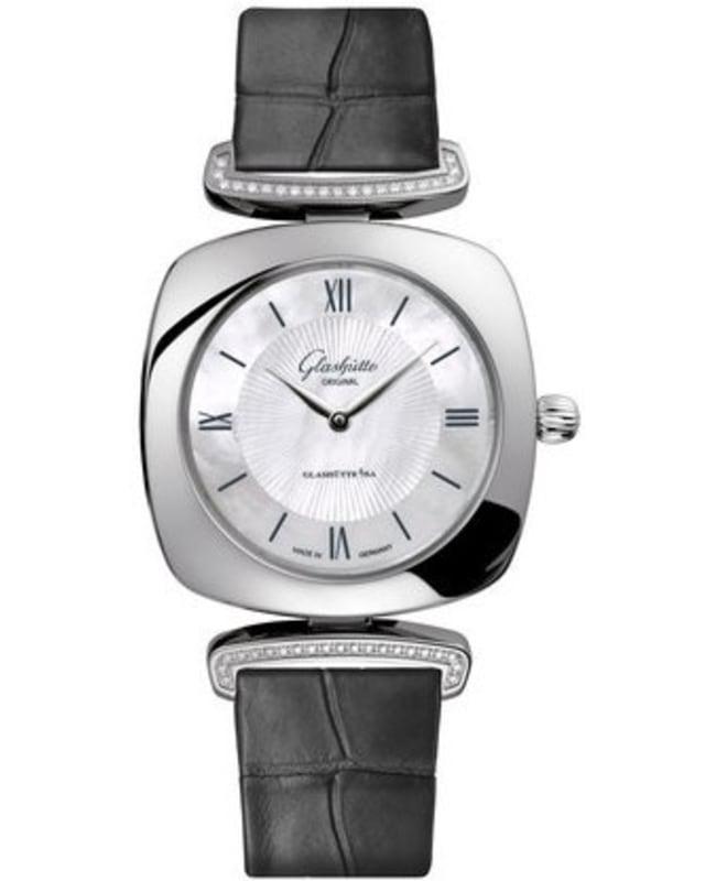 Glashütte Original Glashutte Original Lady Collection Pavonina Mother of Pearl Dial Grey Leather Strap Women's Watch 1-03-02-05-12-31