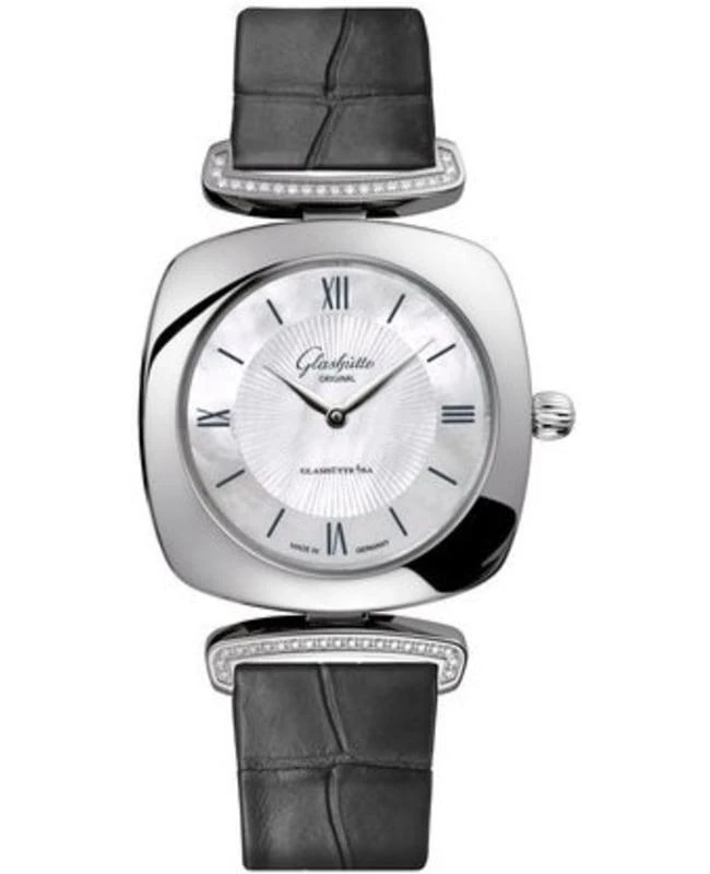 Glashütte Original Glashutte Original Lady Collection Pavonina Mother of Pearl Dial Grey Leather Strap Women's Watch 1-03-02-05-12-31 1
