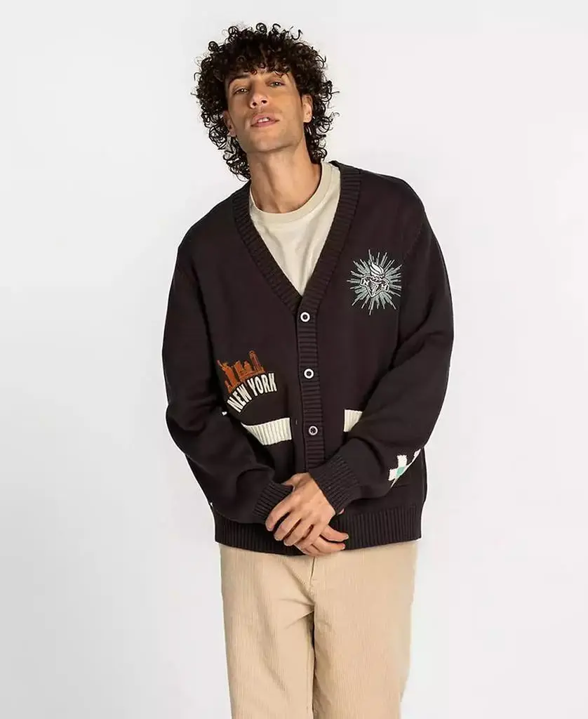 The Wild Collective Men's and Women's Anthracite New York Liberty Oversized Button-Up Jacquard Cardigan