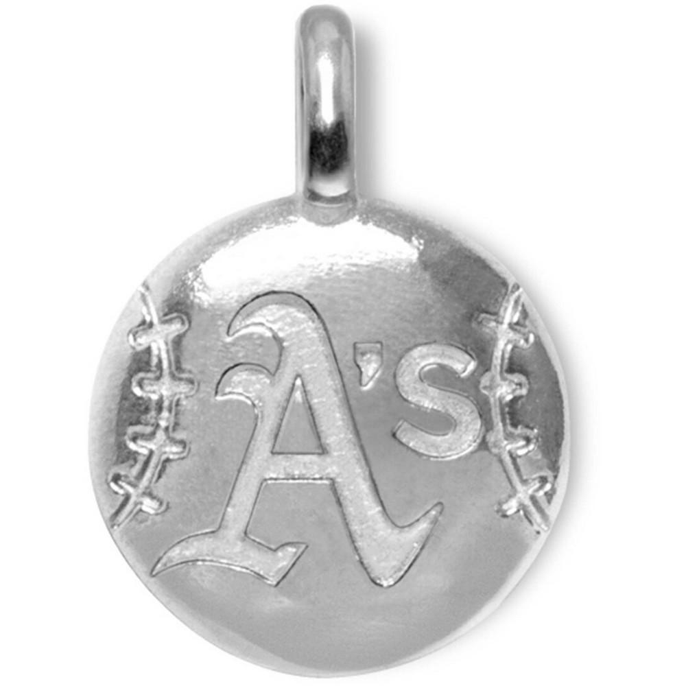 Alex Woo Women's Oakland Athletics Sterling Silver-Tone Disc Charm