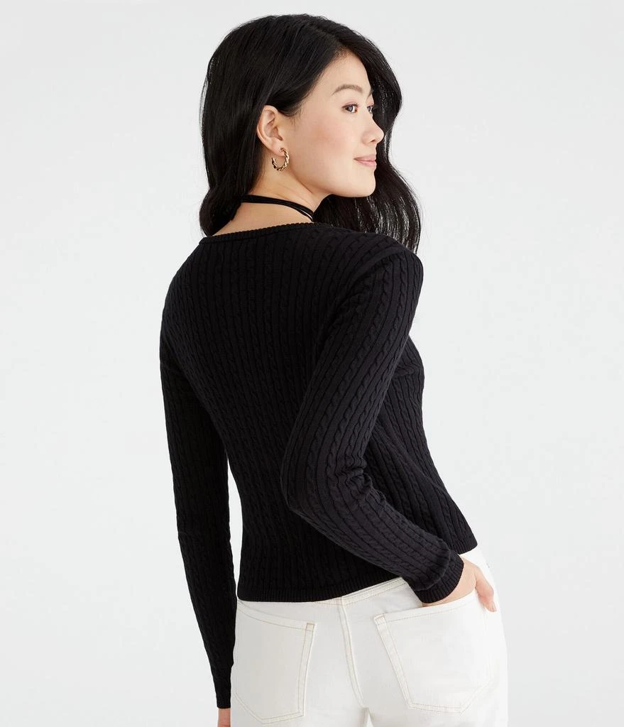 Aeropostale Cable Knit Buttoned Crew Cardigan 11