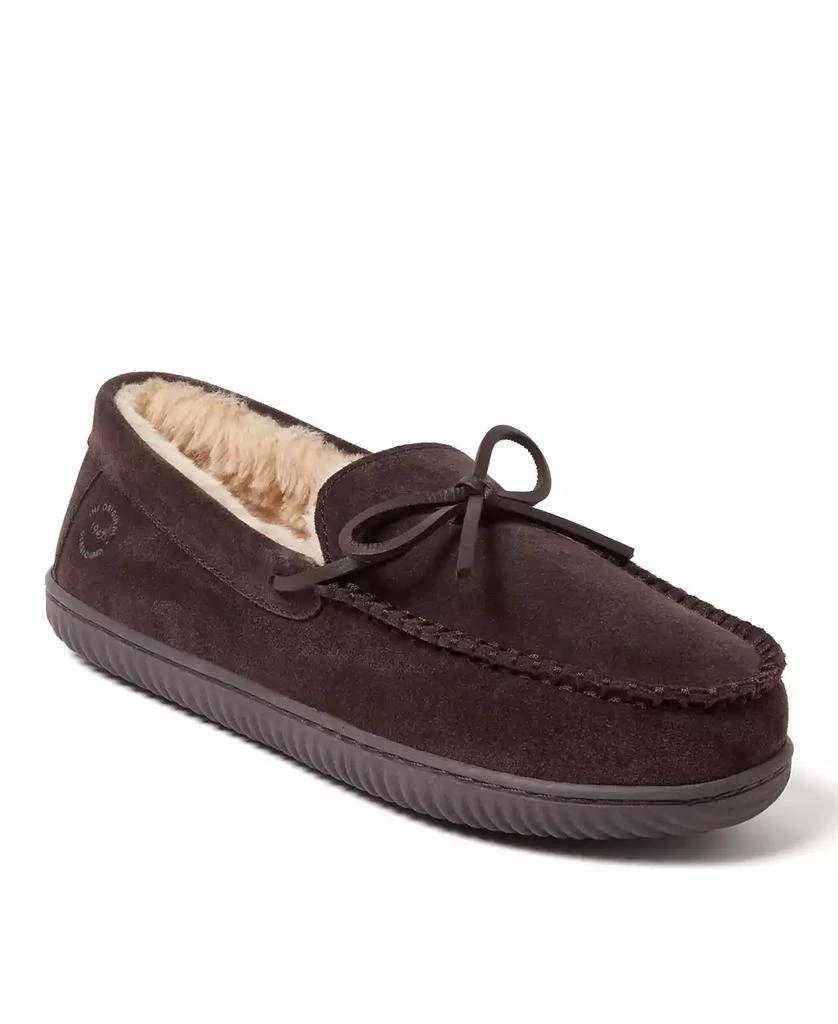 Dear Foams Men's Douglas Genuine Suede Moccasin House Shoe Slipper 1