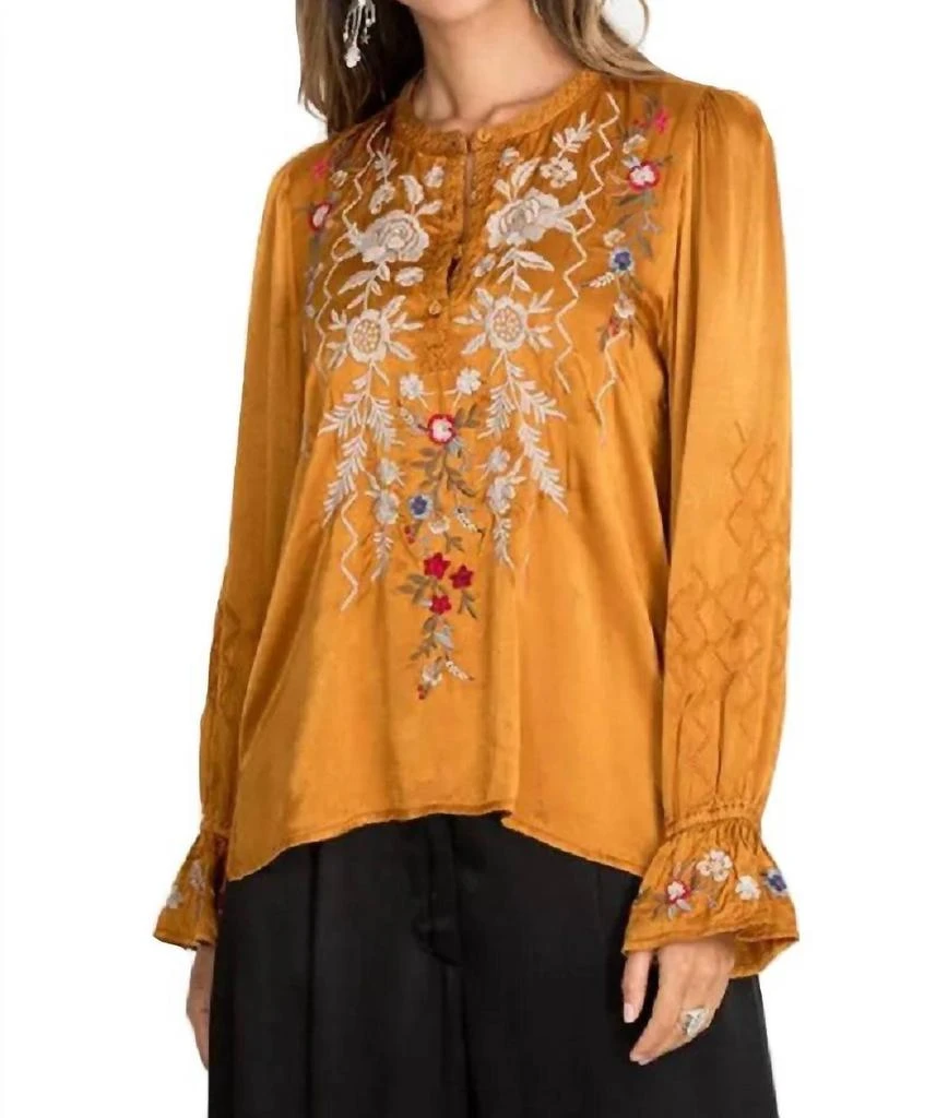 Johnny Was Roma Victorian Prairie Blouse In Topaz 1