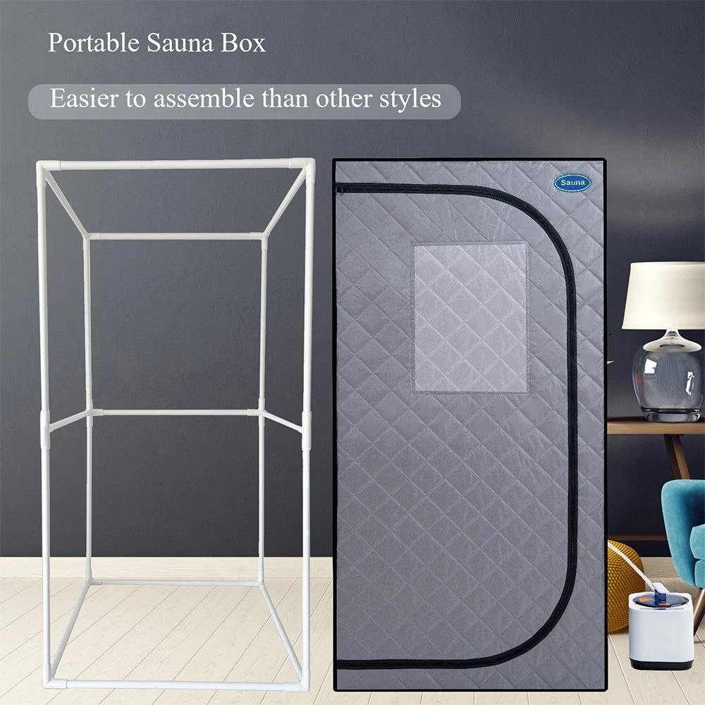 Hivvago Portable Mini Plus Steam Sauna Tent - Grey 6