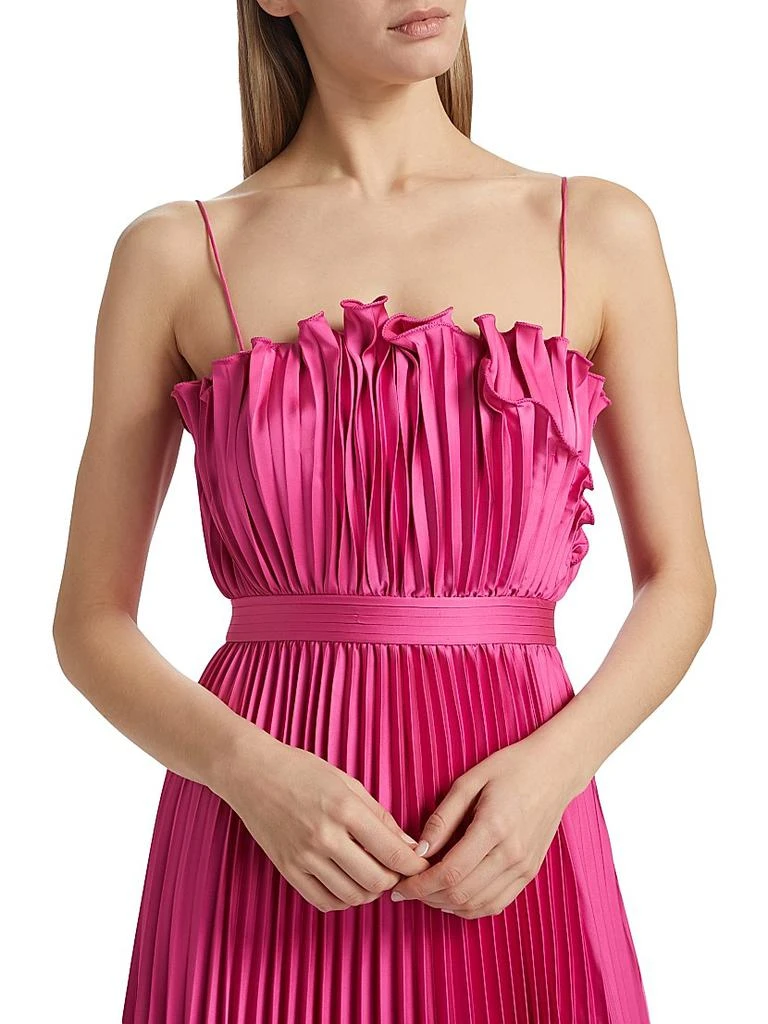 AMUR Arora Plissé Satin Sleeveless Gown​ 6