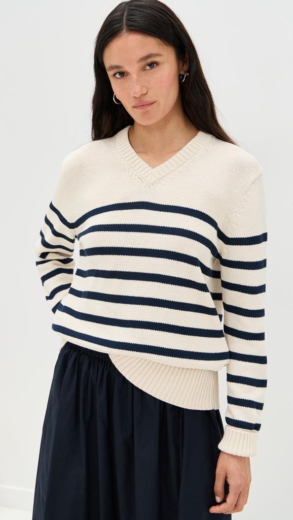 Jenni Kayne Cotton Kate V Neck Pullover