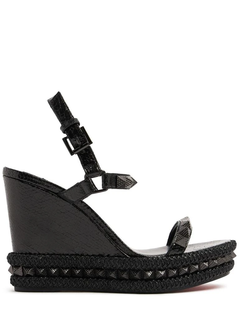 Christian Louboutin 110mm Pyraclou Laminated Leather Wedges 1
