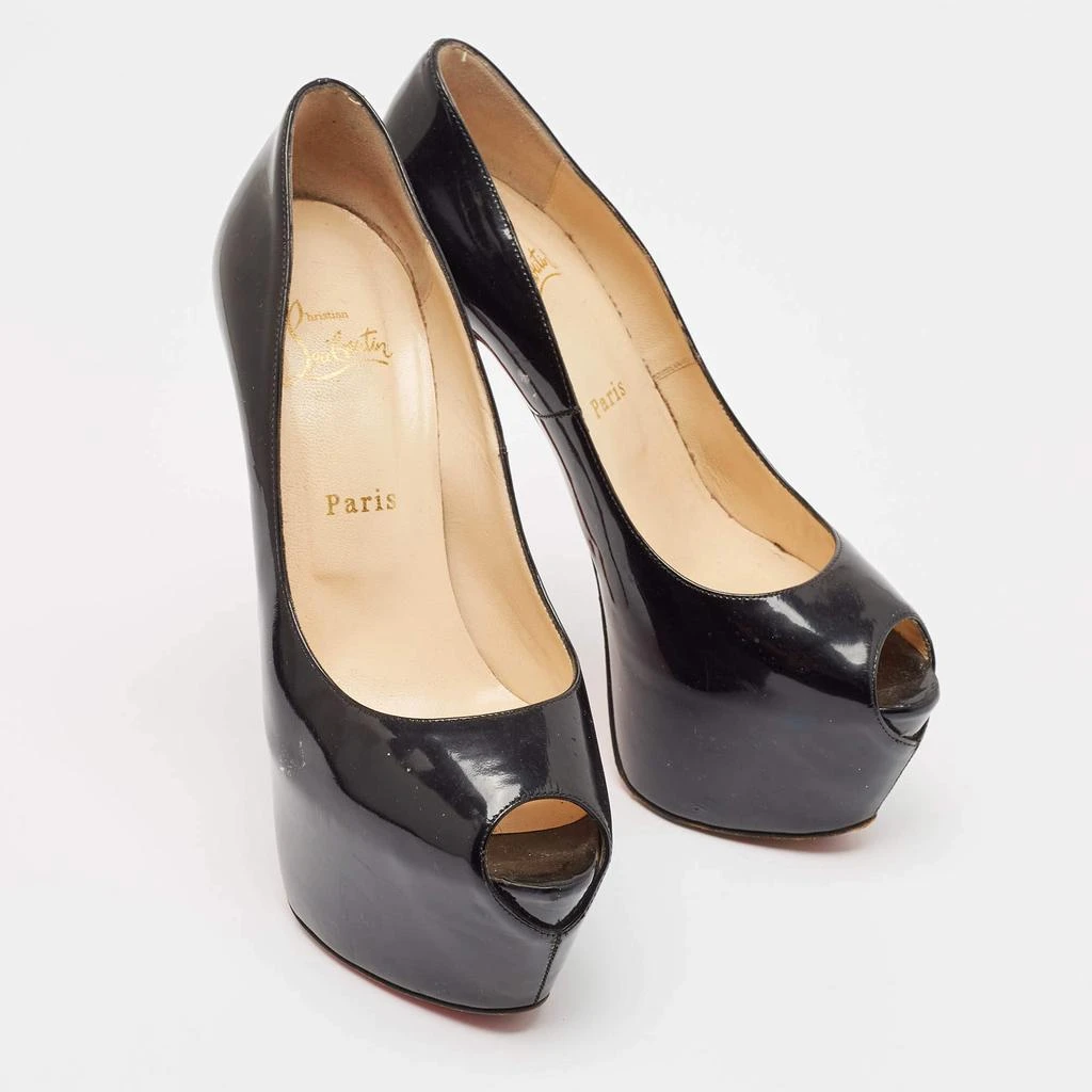 Christian Louboutin Christian Louboutin Black Patent Leather Highness Platform Pumps Size 38.5 4