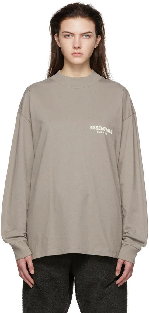 Fear of God ESSENTIALS Taupe Cotton T-Shirt 1