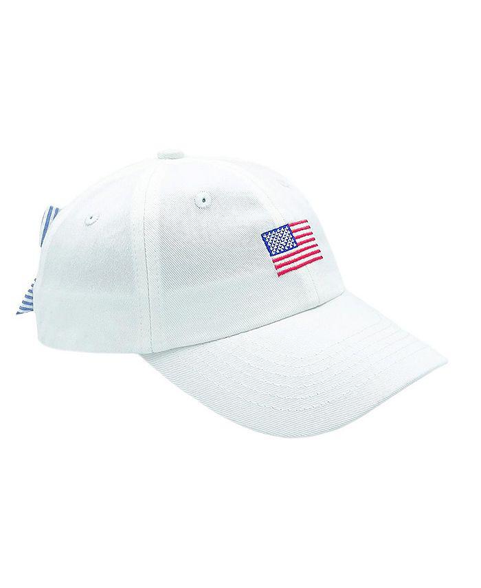 Bits & Bows Girls' USA Bow Baseball Hat - Baby