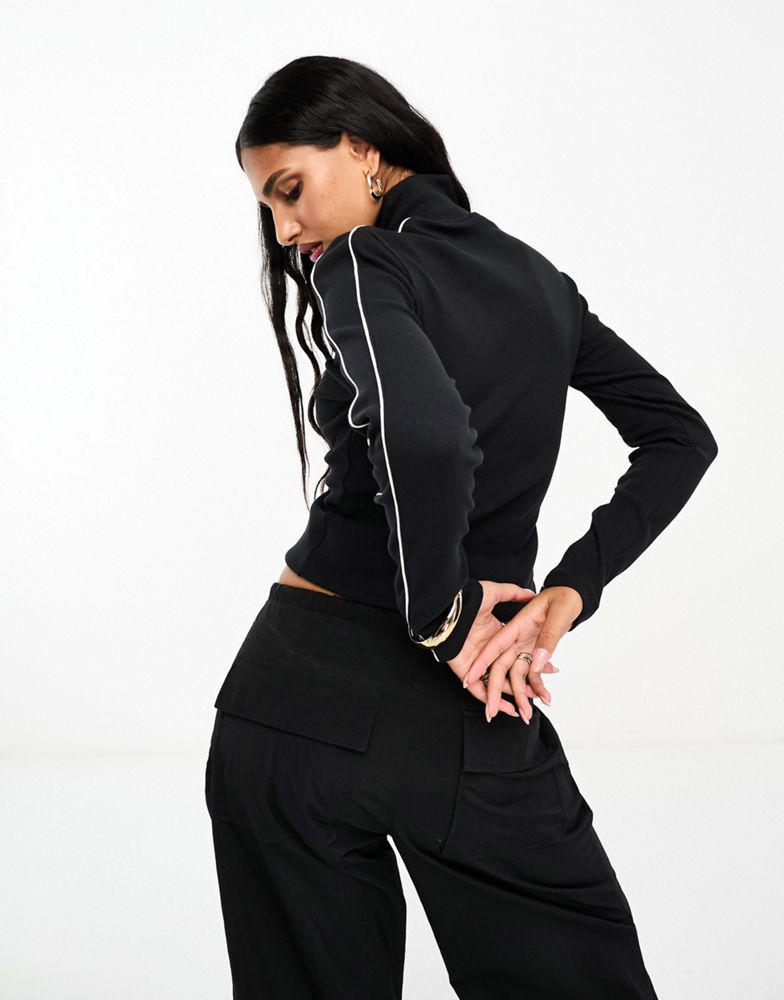 Nike Nike Streetwear mock neck long sleeve t-shirt in white and black