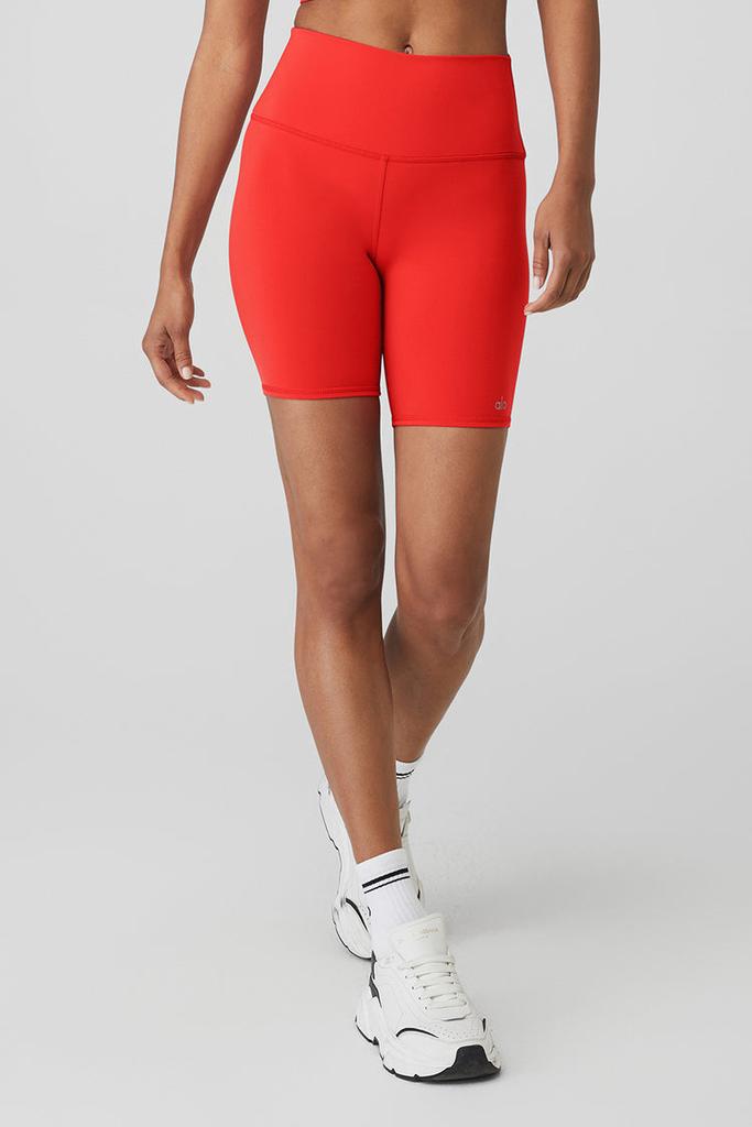Alo 7" High-Waist Biker Short - Red Hot Summer