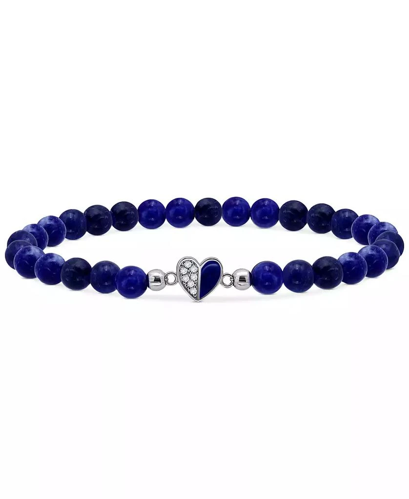 Giani Bernini Sodalite Bead & Cubic Zirconia Heart Stretch Bracelet, Created for Macy's 1