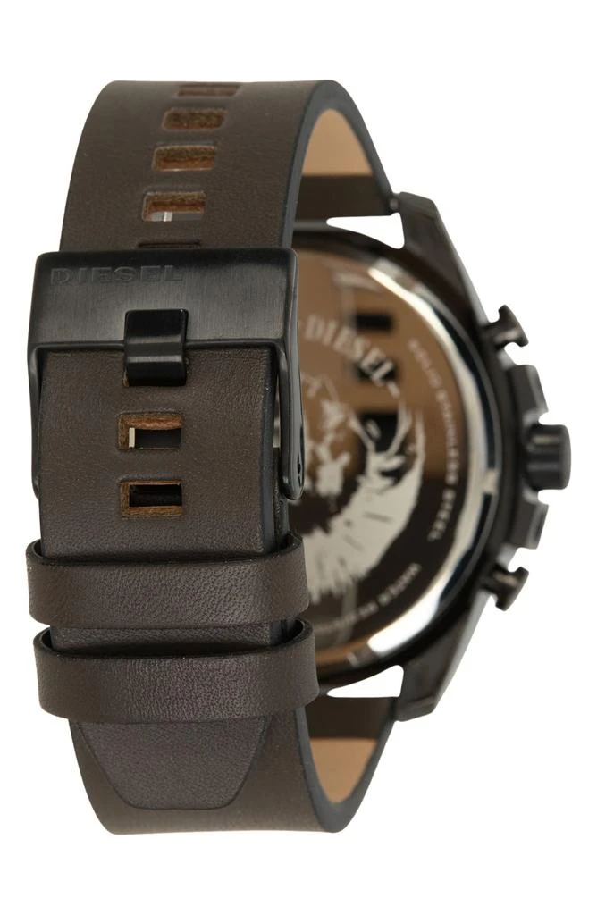 Diesel DIESEL Men's Mega Chief Leather Strap Chronograph Watch, 45mm 2