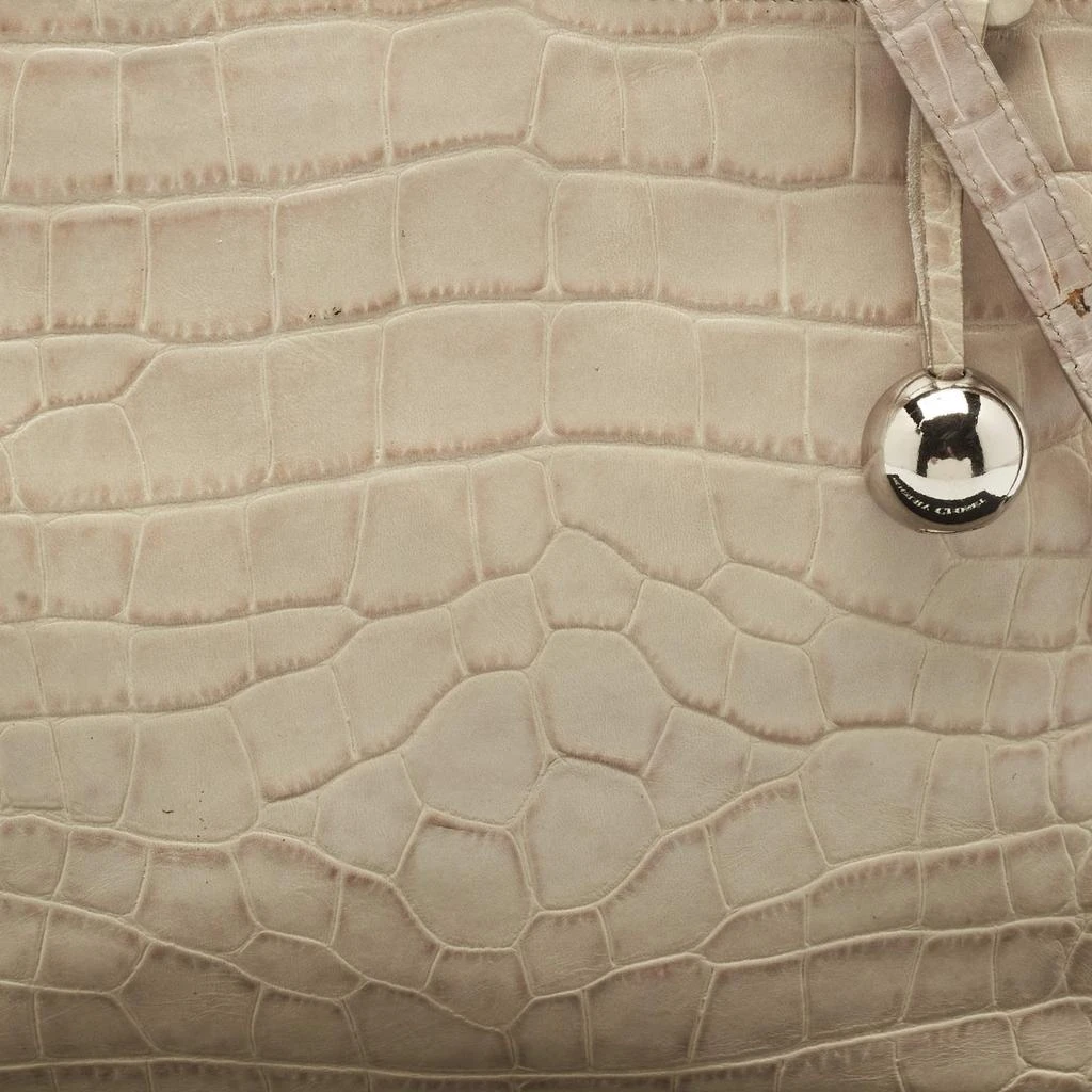 Furla Furla Light Beige Croc Embossed Leather Practica Tote 6