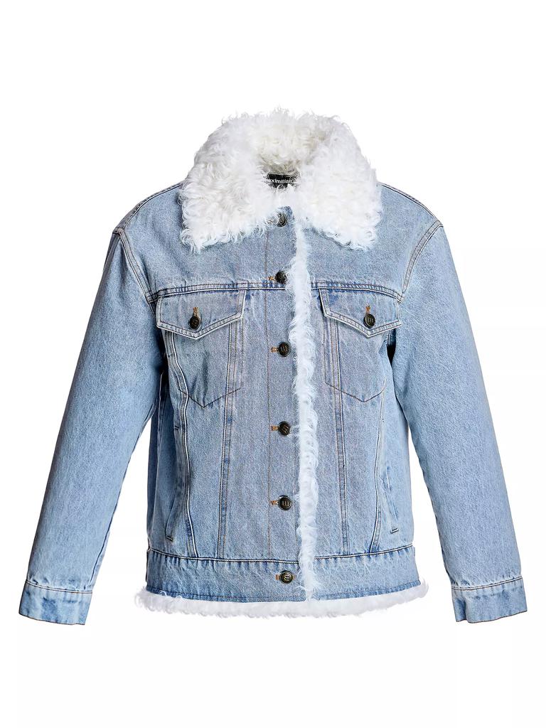 Maximilian Quilted Lined Denim Jacket with Kalgan Lamb Trims
