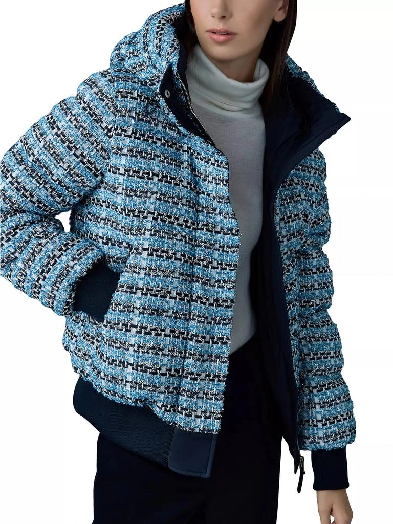 Mackage Shirly Mixed Media Tweed Quilted Down Bomber Jacket 7