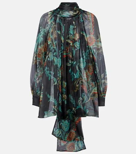 ETRO Floral sheer silk chiffon blouse 1