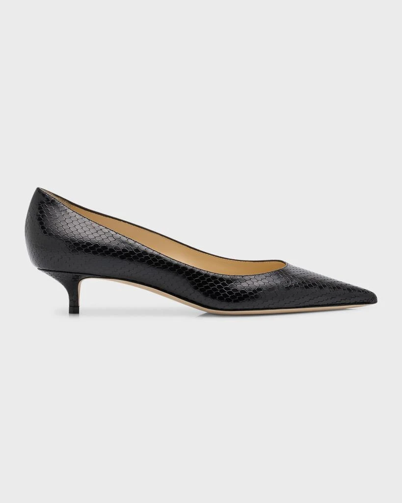 Jimmy Choo Amelia Snake Printed Kitten-Heel Pumps 1