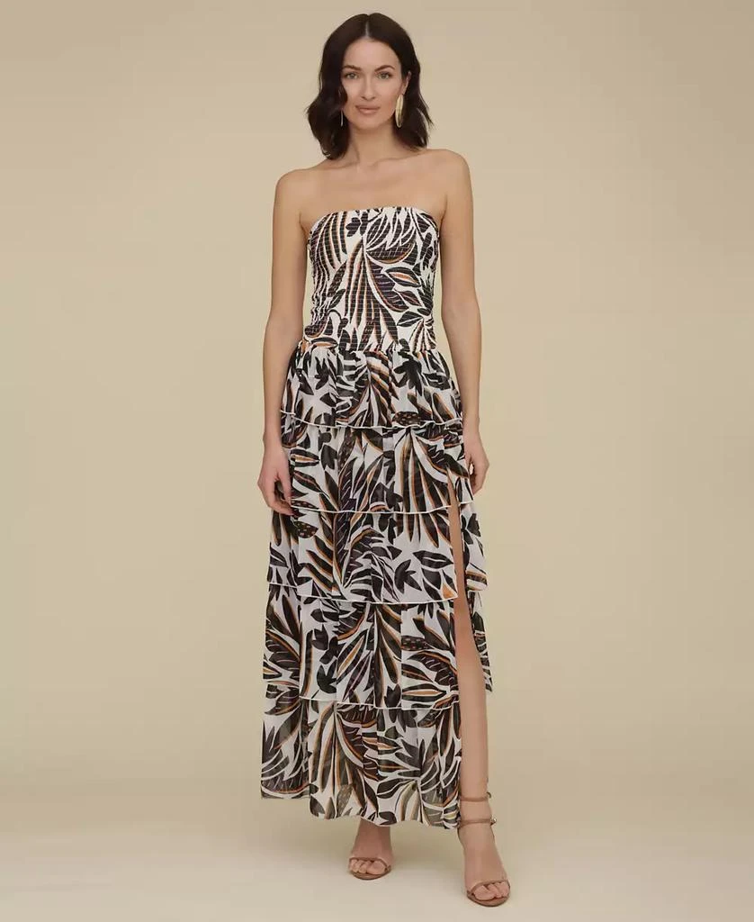 Avec Les Filles Women's Smocked-Bodice Strapless Maxi Dress 5