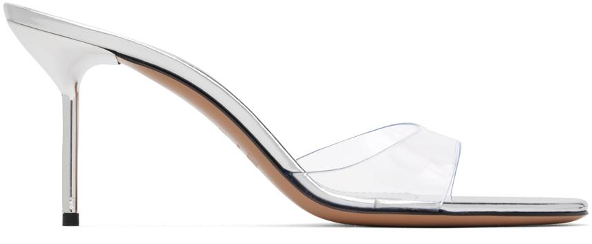 Paris Texas Silver Lidia Mule 70 Heeled Sandals - Shoes