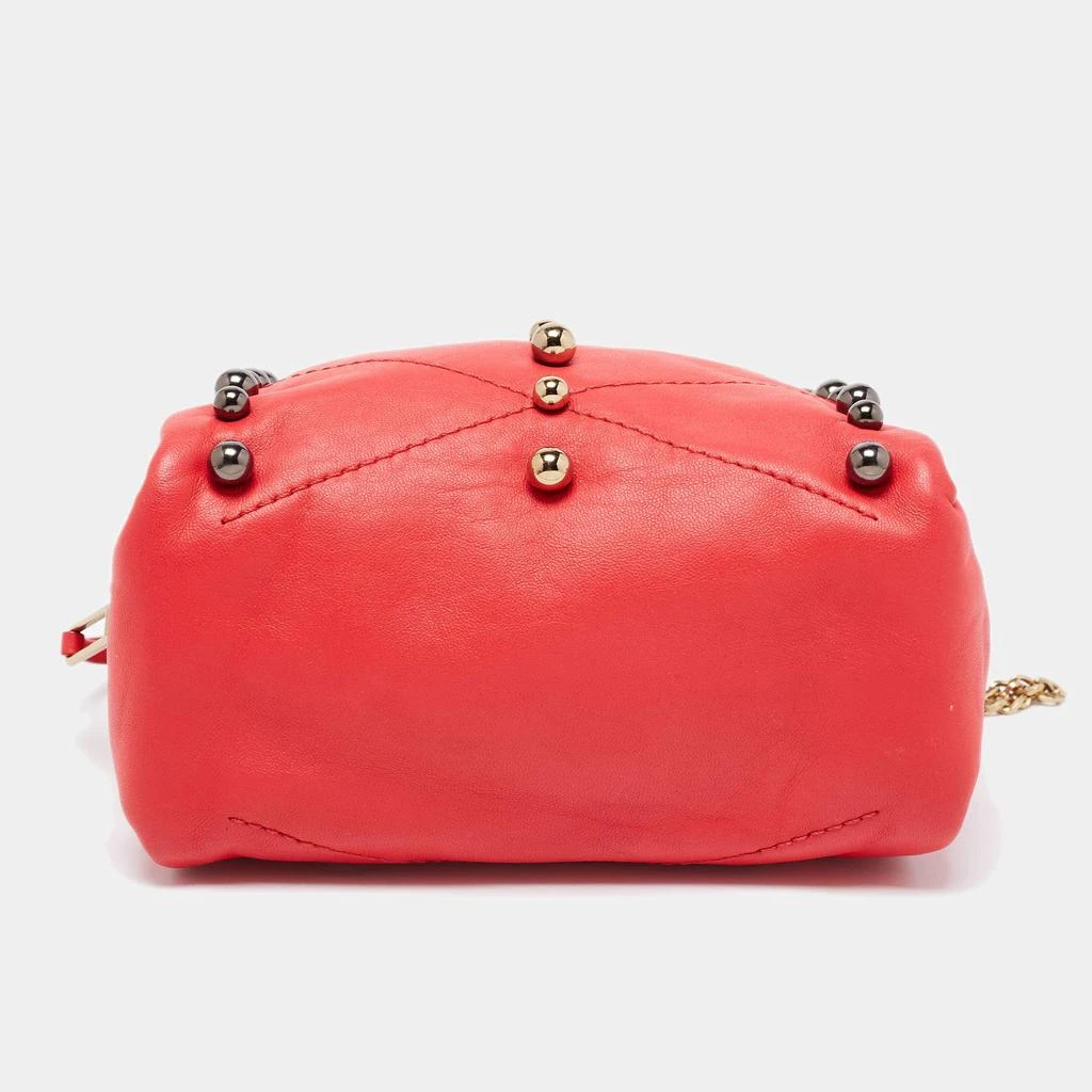 Lanvin Lanvin Coral Red Leather Sugar Studded Shoulder Bag 7