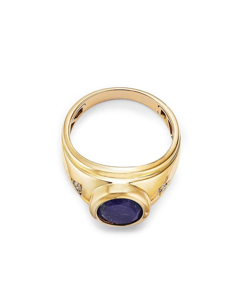 Bloomingdale
s Men
s Lapis 
Diamond Ring in 14K Yellow Gold 2