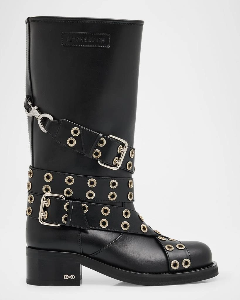 Mach 
Mach Buckle Belt Leather Combat Boots 1