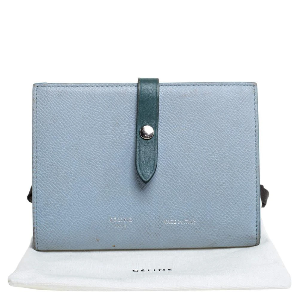 Celine Celine Blue/Green Leather Multifunction Strap Wallet 9