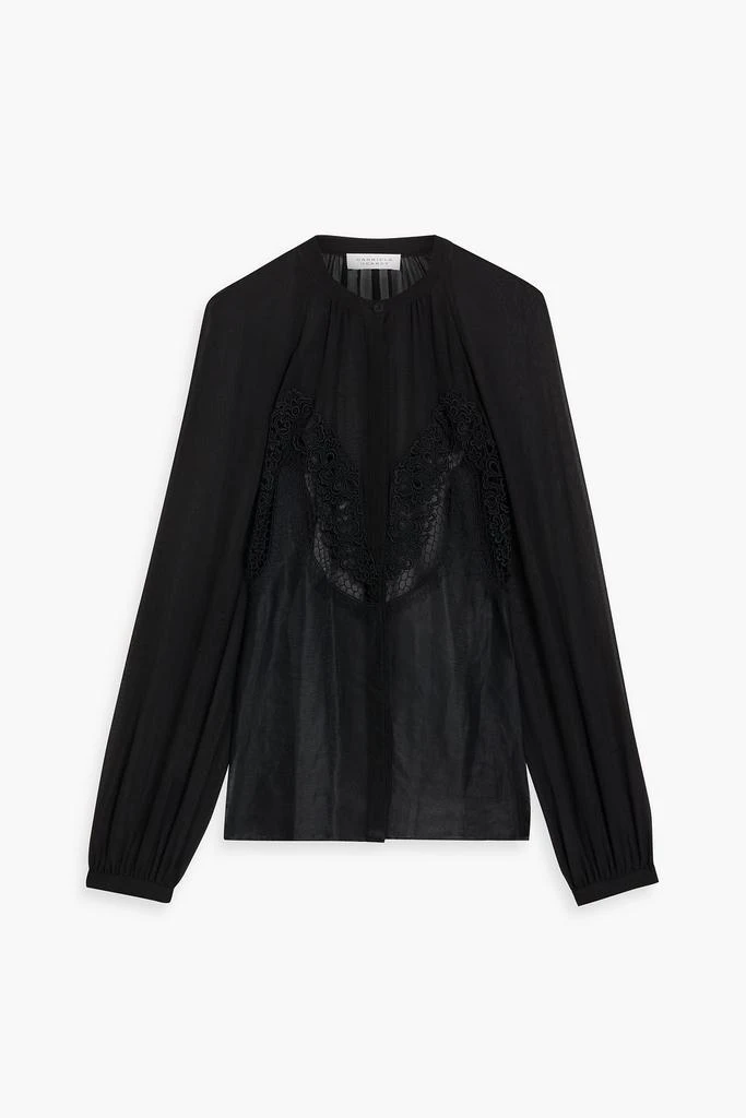 GABRIELA HEARST Gia lace-paneled silk-georgette blouse 1