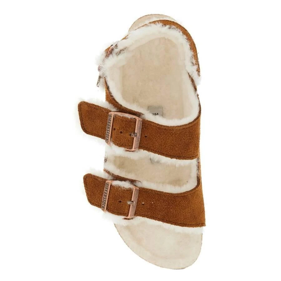 Birkenstock Ladies Mink Milano Suede Shearling Sandals 3