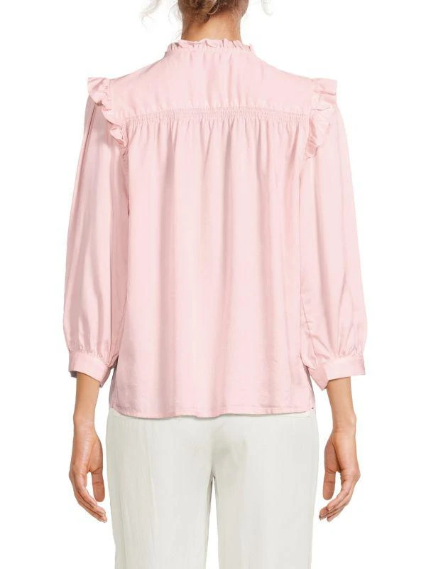 Saks Fifth Avenue Ruffle Sleeve Button Down Shirt 2