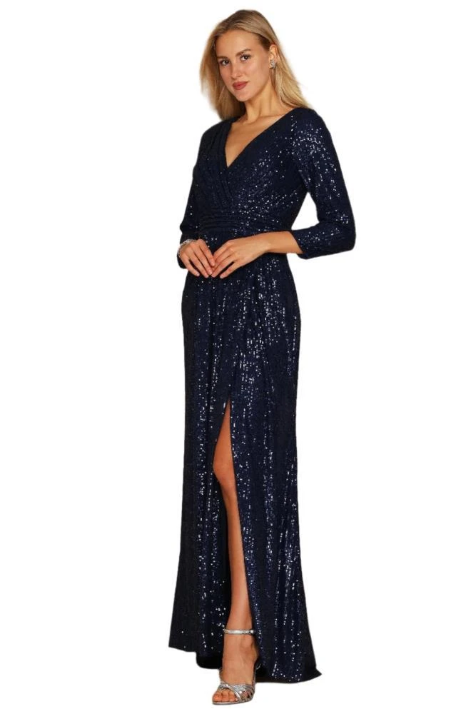 TRUEDAMES Sequin Beaded Formal Gown Dress