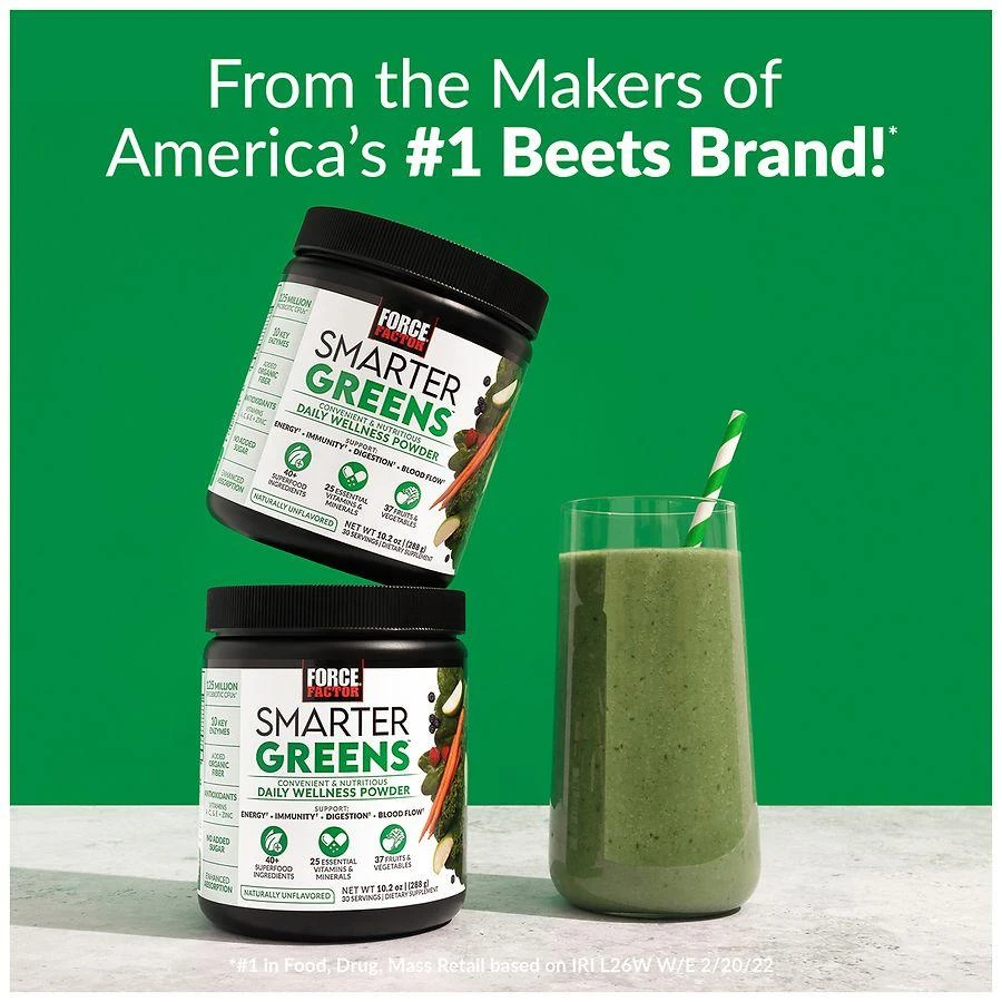 Force Factor Smarter Greens Daily Wellness Powder Unflavored 7