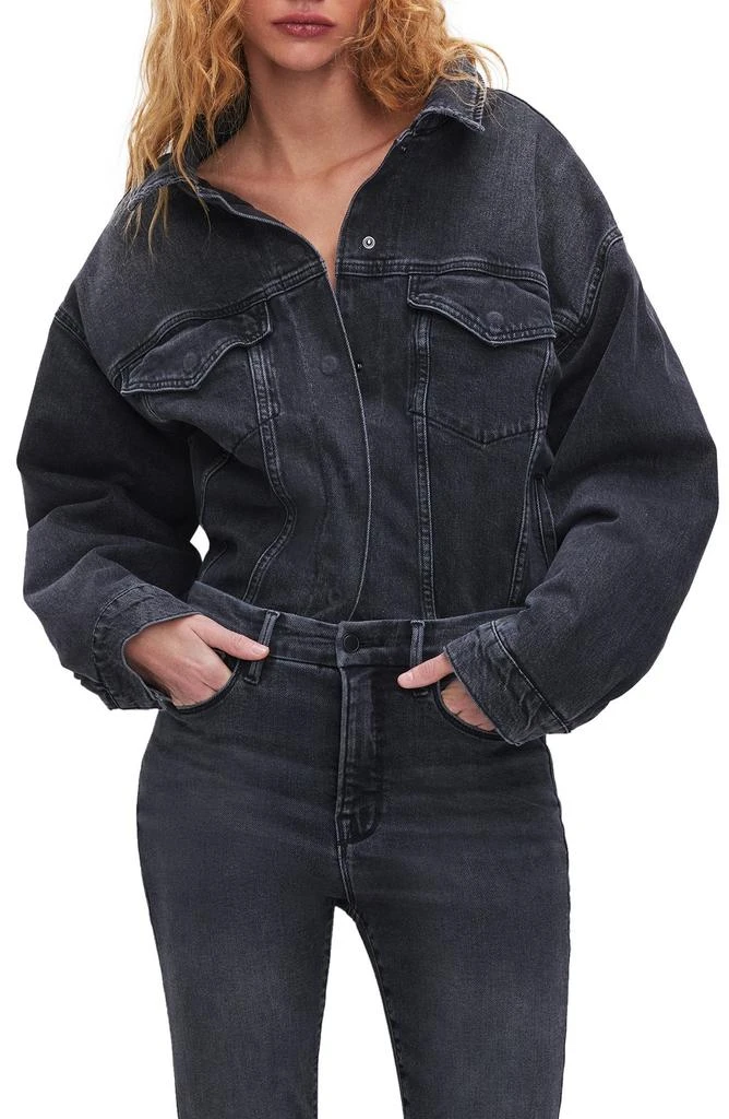 Good American Cotton Denim Trucker Jacket 1