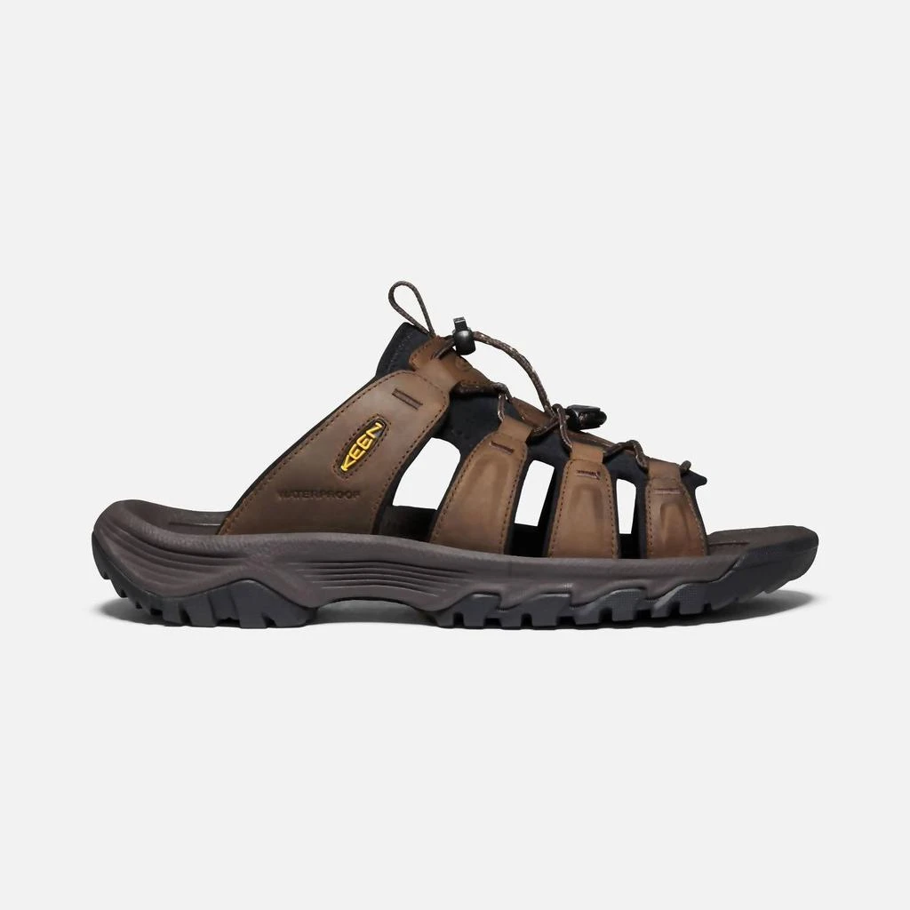 Keen Men's Targhee Iii Leather Slide Sandal In Bison/mulch 2