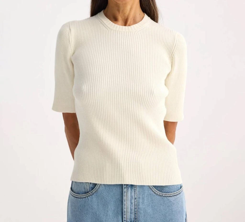 Rohe Rohe - Ribbed Knit Round Neck Short Sleeve Top 3