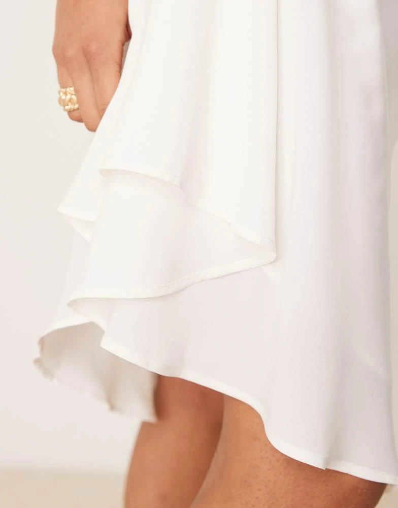 Abercrombie & Fitch Abercrombie & Fitch draped asymmetric hem mini skirt in cream 5