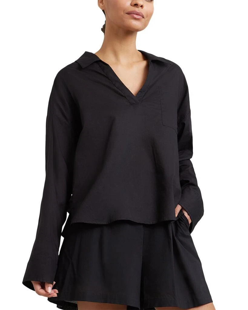 Modern Citizen Jo Collared V-Neck Shirt 1