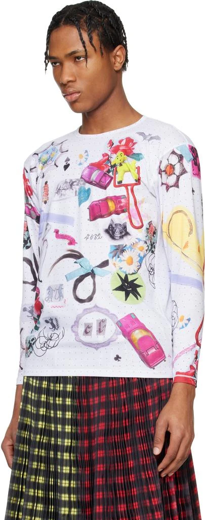 CHOPOVA LOWENA White 'What's In My Bag' Fitted Jersey T-shirt 4