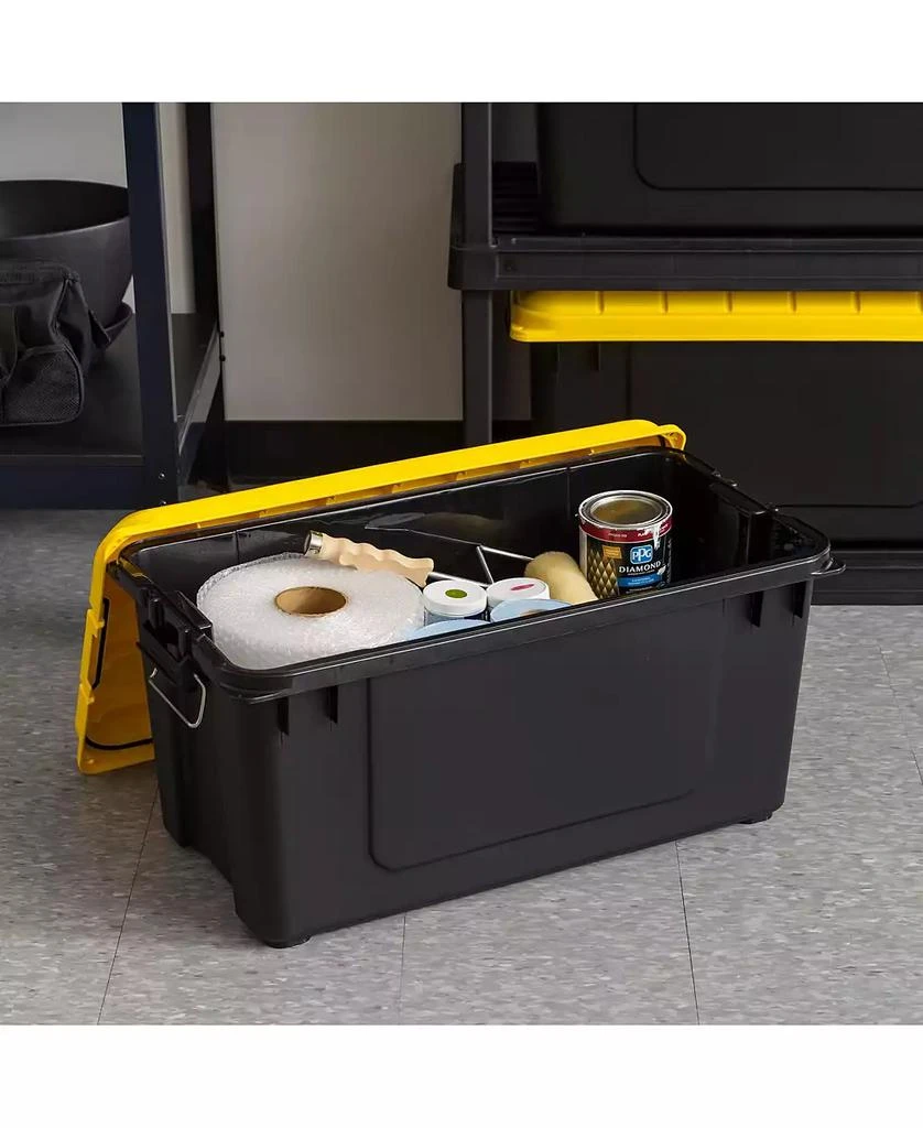 IRIS USA 4Pack 82qt/20gal WeatherPro Storage Utility Tote Container Box, Yellow 6