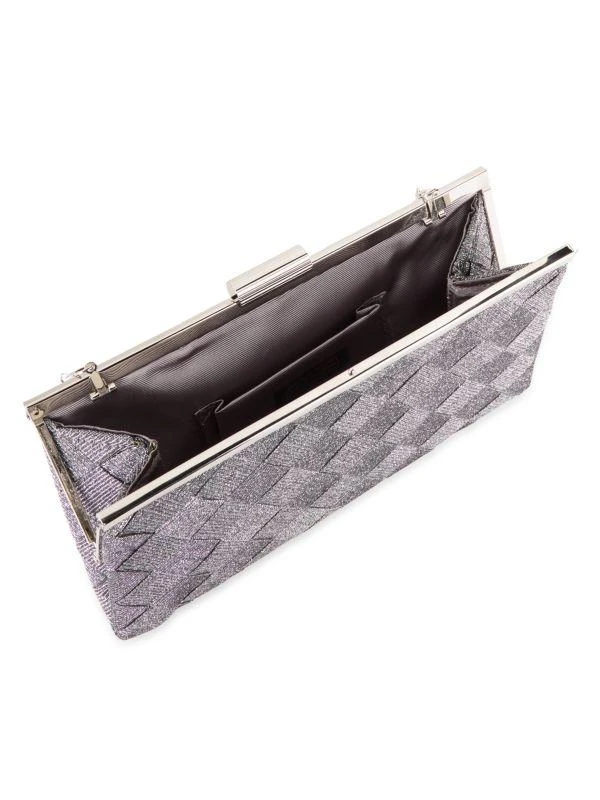 La Regale Glitter Basketweave Clutch 3