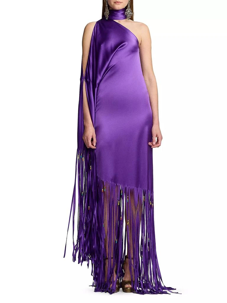 Ralph Lauren Marlee Fringed Silk Halterneck Dress 3