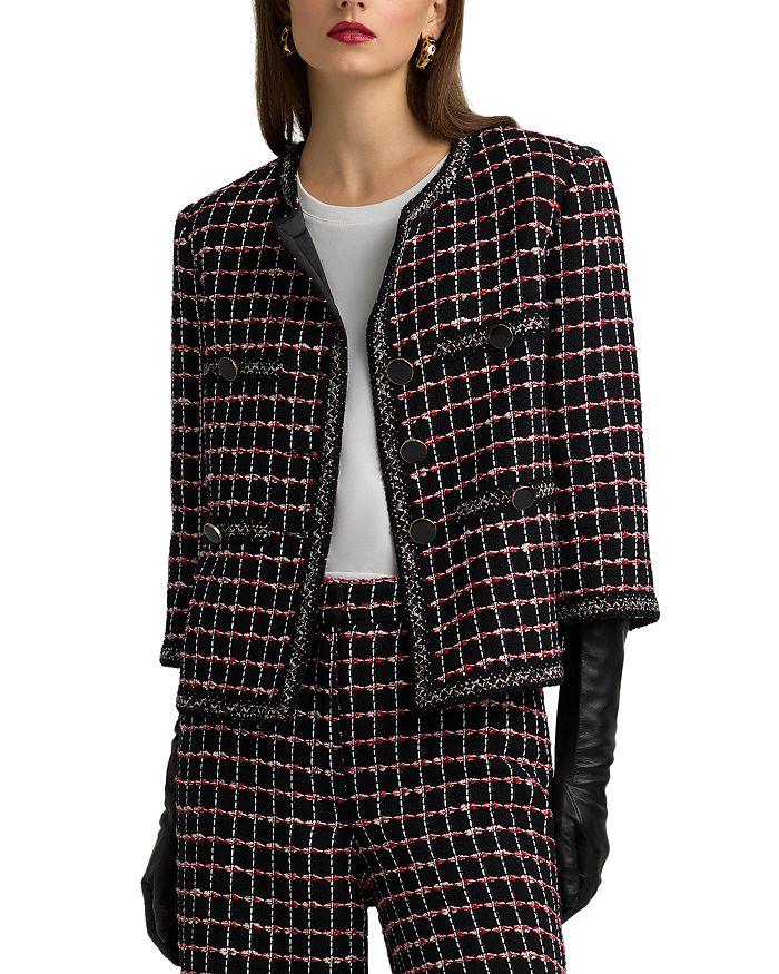 St. John Windowpane Tweed Jacket