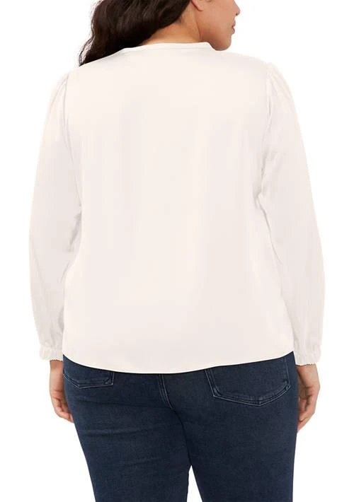 CeCe Plus Size Long Sleeve Charmeuse Blouse 2