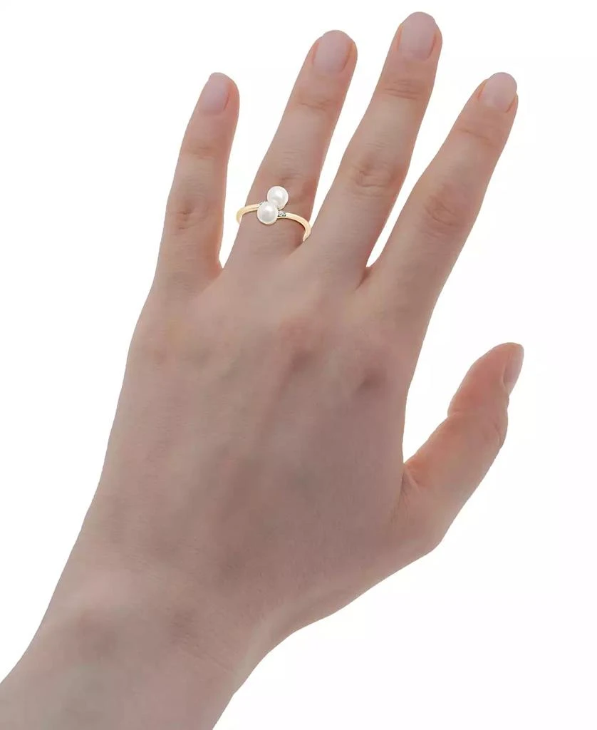 Macy's Cultured Freshwater Pearl (5mm) & Diamond Accent Bypass Ring in 10k Gold 2