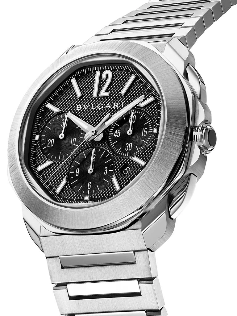 BVLGARI Octo Roma Stainless Steel Chronograph Bracelet Watch 4