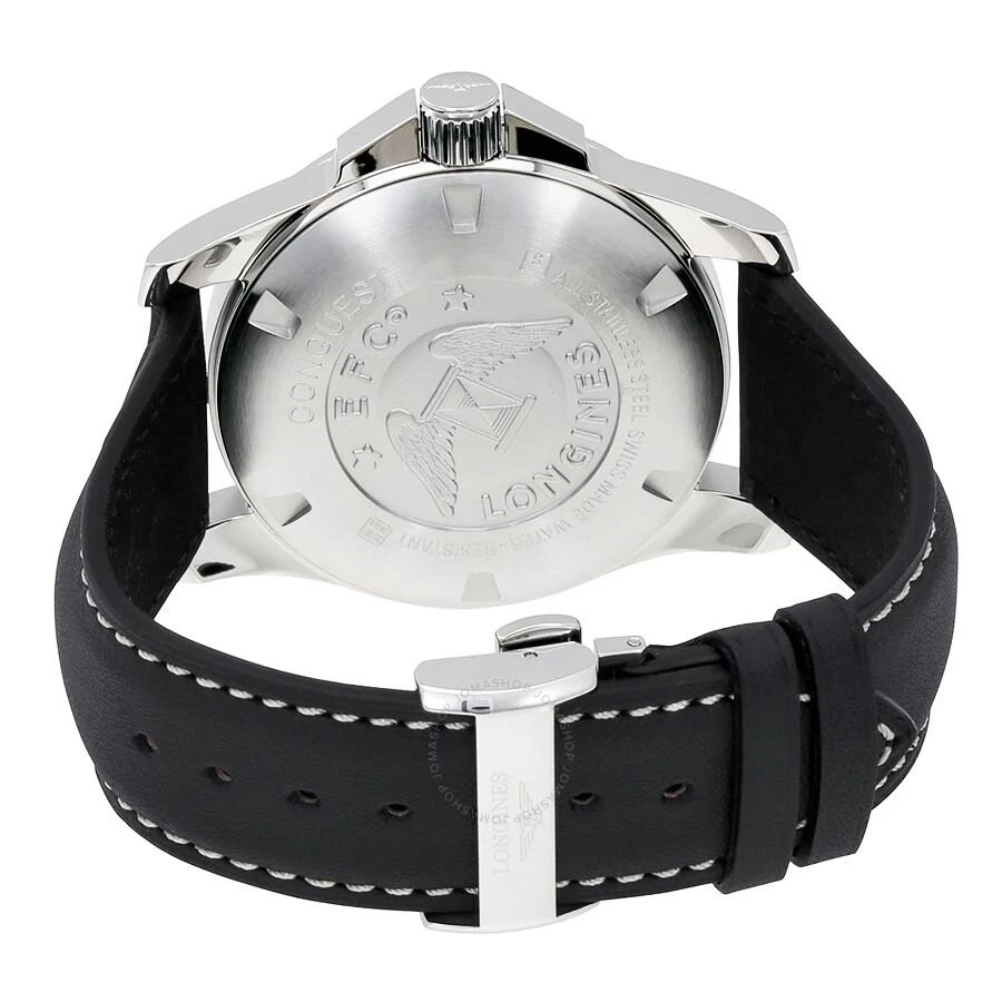 Longines Conquest Black Dial Black Leather Men's 43mm Watch L37604563 3